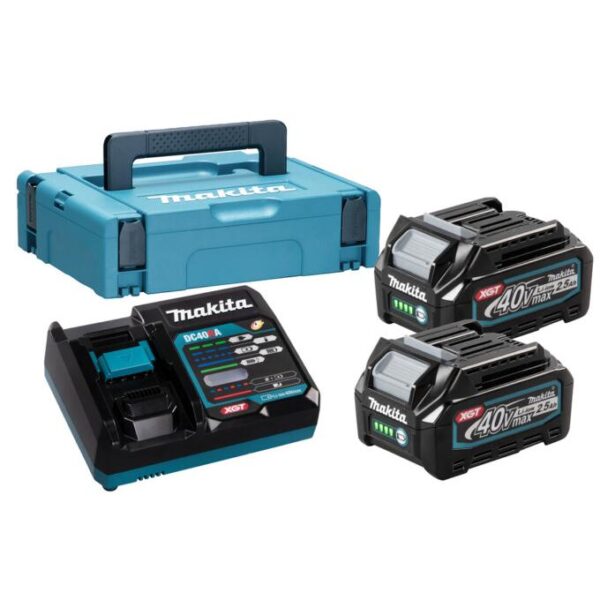 Akude ja kiirlaadija komplekt Makita 40V XGT (BL4025x2+DC40RA+Makpac)