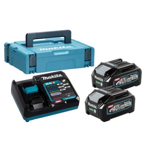 Akude ja laadija komplekt Makita 40V XGT (BL4040 x 2+ DC40RA + Makpac)