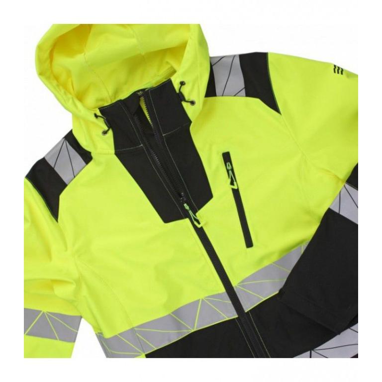 Kõrgnähtav softshell jakk BoSafety Atlas, kollane/must - Image 2