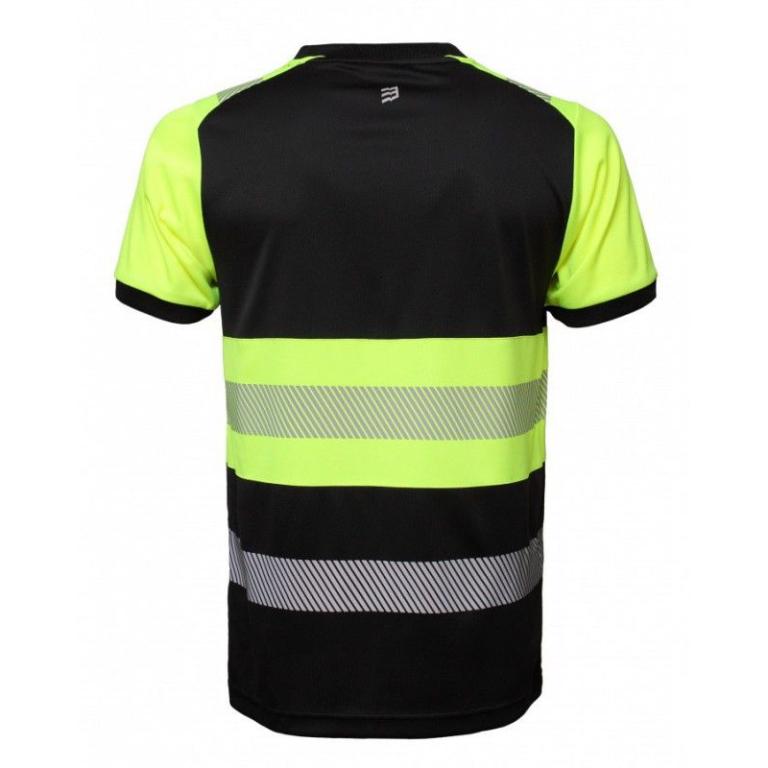 Kõrgnähtav T-särk BoSafety Santiago, must/kollane - Image 2