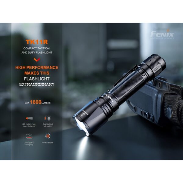 Taktikaline taskulamp Fenix TK11R, 1600lm, akuga - Image 8