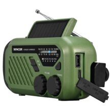 Päikesepatarei ja dünamoga raadio Sencor hädaabiseade