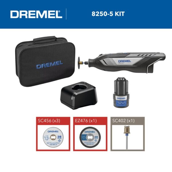 Dremel 8250 12V akuminifrees + 5 tarvikut - Image 2