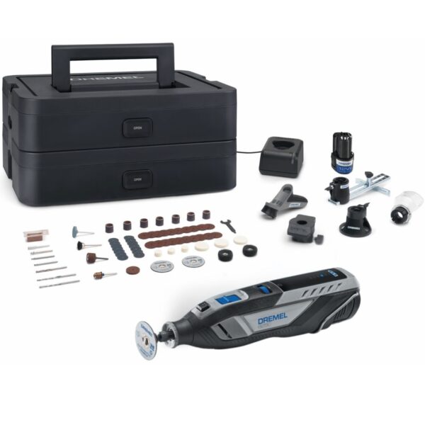 Dremel 8250 Platinum+ 12V akuminifrees, kaks akut + 65 tarvikut
