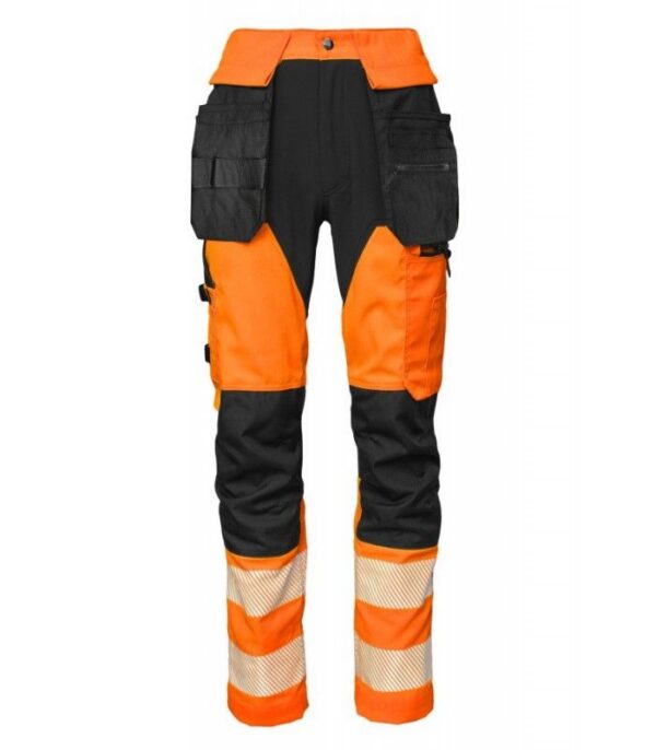 Kõrgnähtavad ripptaskutega püksid BoSafety Mashup oranž/must