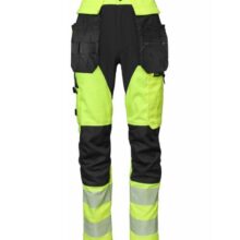 Kõrgnähtavad ripptaskutega püksid BoSafety Mashup kollane/must