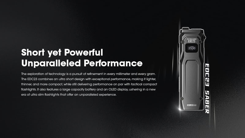 Nitecore EDC23 2500lm USB-C laetav eriti õhuke EDC taskulamp - Image 3