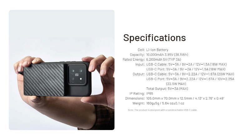 Nitecore Pocket 10000 USB-C akupank koos kaabliga - Image 6