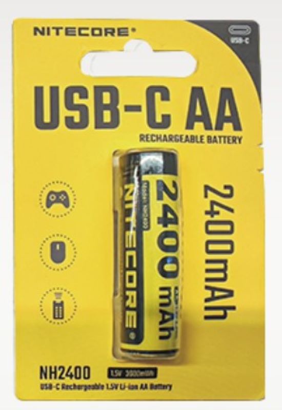 Nitecore NH2400 2400 mAh USB-C laetav AA aku (1 tk)