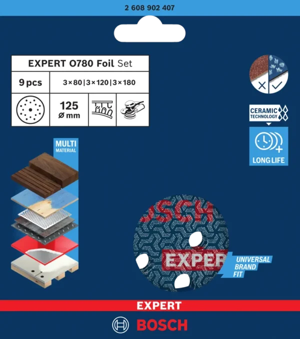 Lihvketas Bosch Expert O780, 125mm, G80/120/180