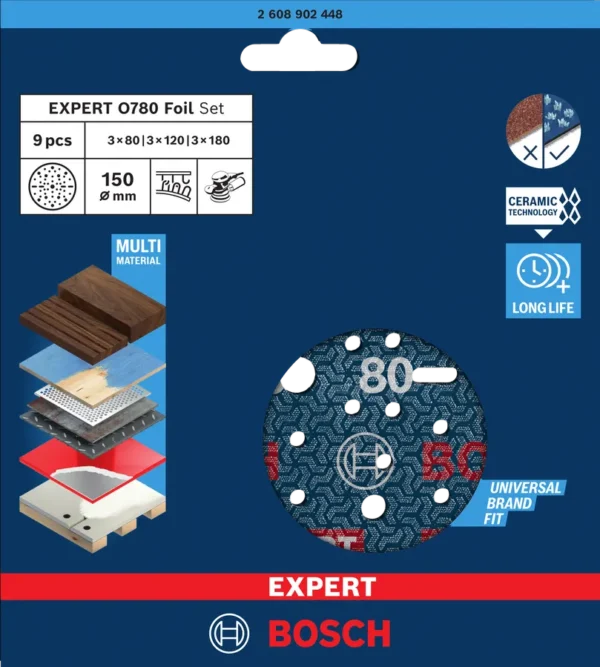 Lihvketas Bosch Expert O780, 150mm, G80/120/180