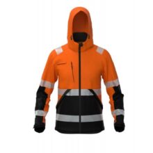 Kõrgnähtav softshell jakk BoSafety Valencia, oranž/must