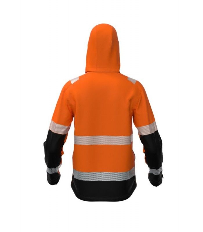 Kõrgnähtav softshell jakk BoSafety Valencia, oranž/must - Image 2