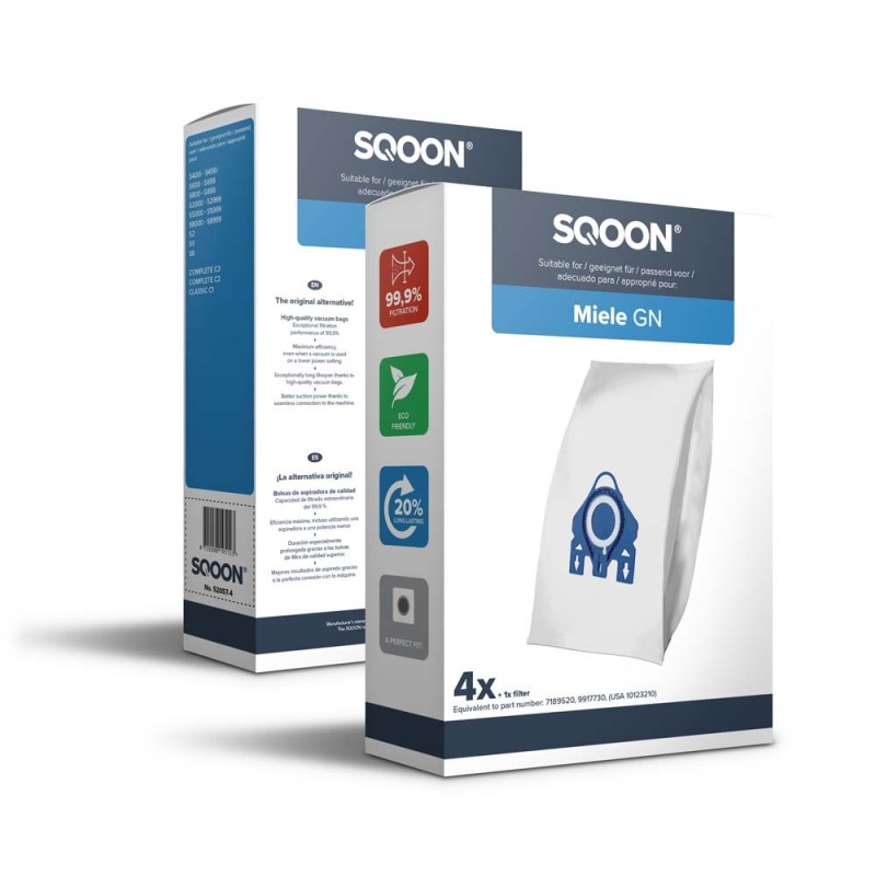 Tolmukotid Miele G-N 3-D Pro tolmuimejale, fliis, 4 tk Sqoon