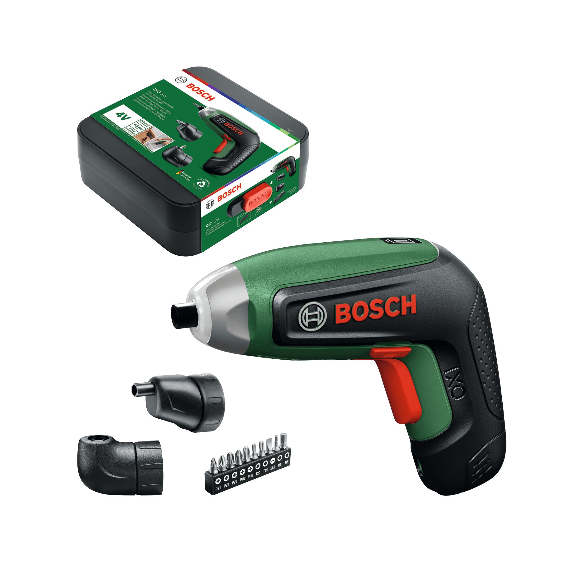 Akukruvikeeraja Bosch IXO 8 + 2 adapterit