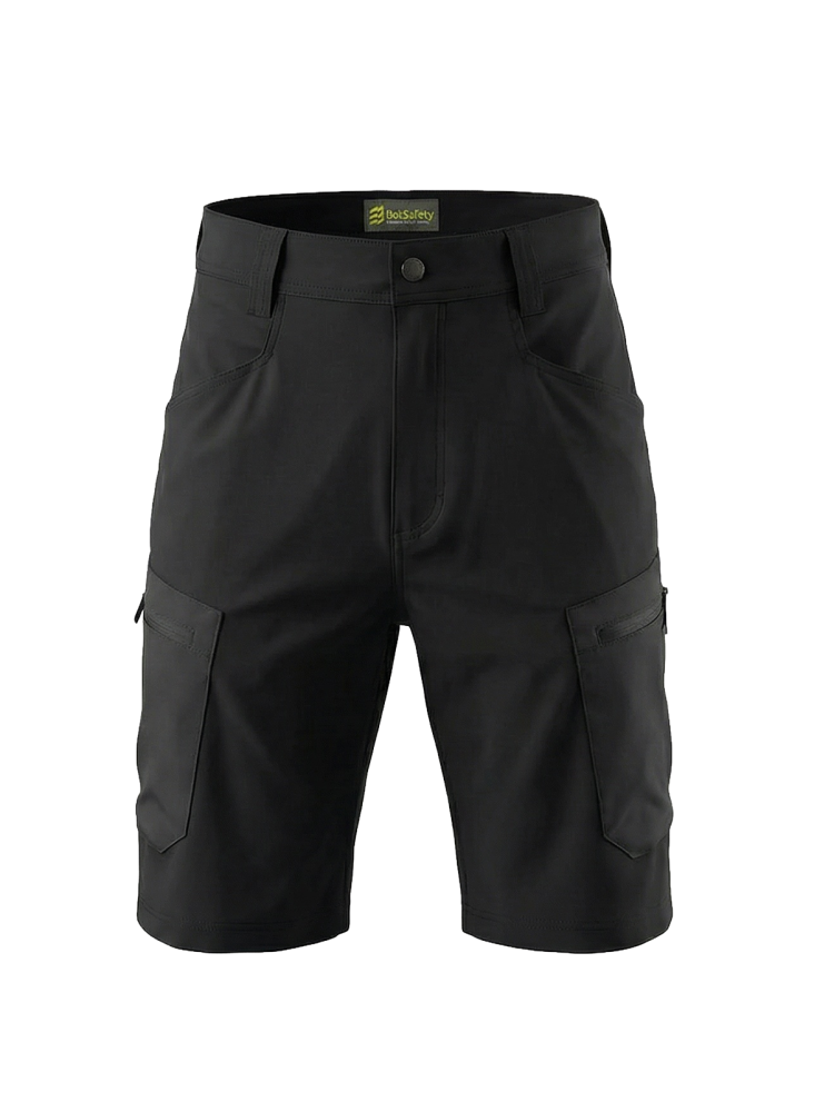 Lühikesed püksid stretšiga, BoSafety Cargo Pro, mustad