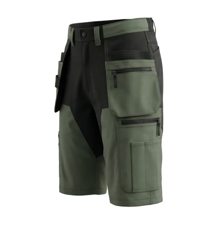 Lühikesed püksid ripptaskutega BoSafety MashUp, olive/must - Pilt 2