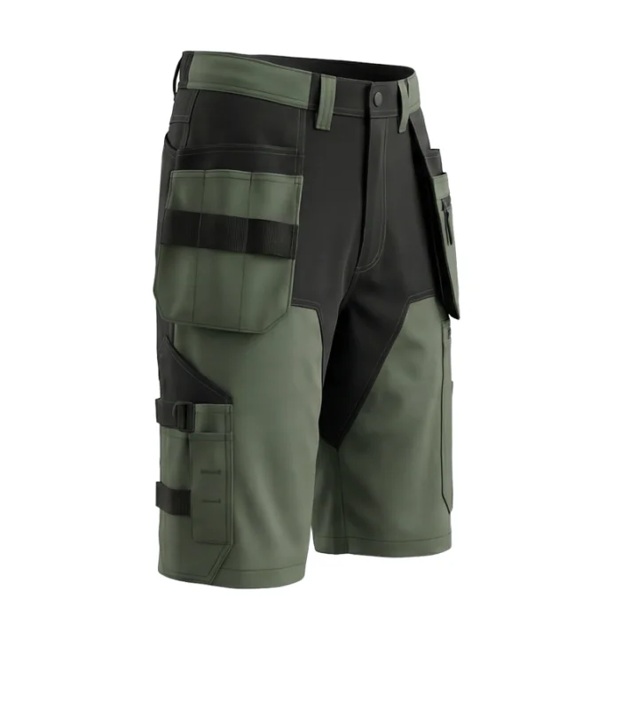 Lühikesed püksid ripptaskutega BoSafety MashUp, olive/must - Pilt 3