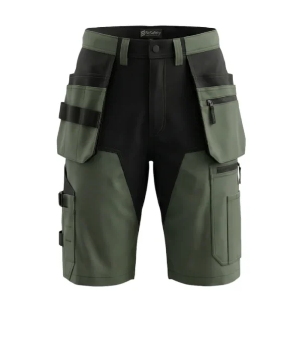 Lühikesed püksid ripptaskutega BoSafety MashUp, olive/must