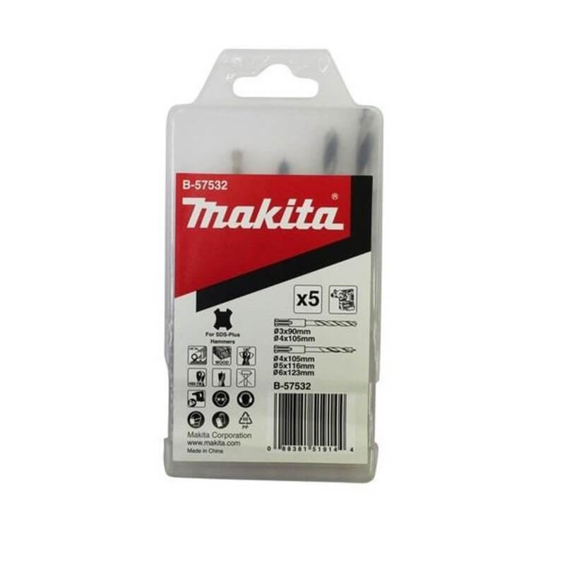 SDS-plus metalli ja puidupuuride komplekt Makita 5tk
