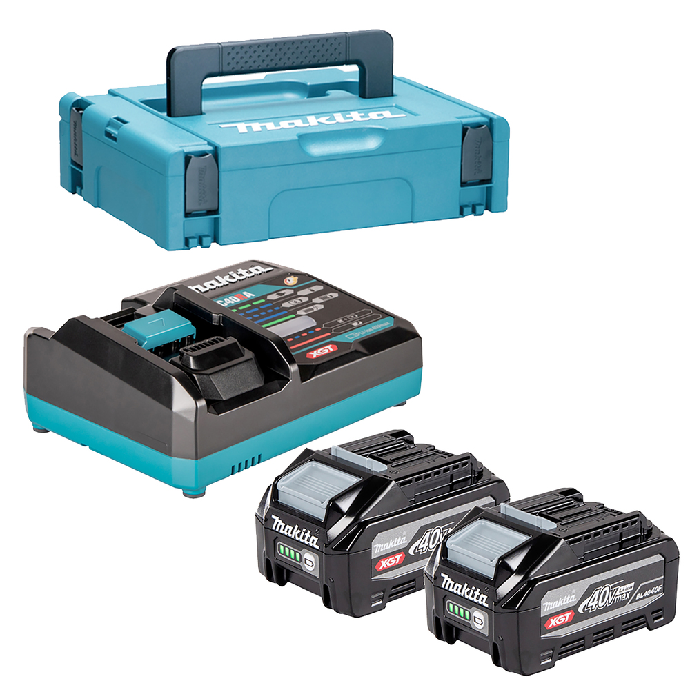 Akude ja laadija komplekt XGT (BL4040F x 2+ DC40RA + Makpac kast) – Makita