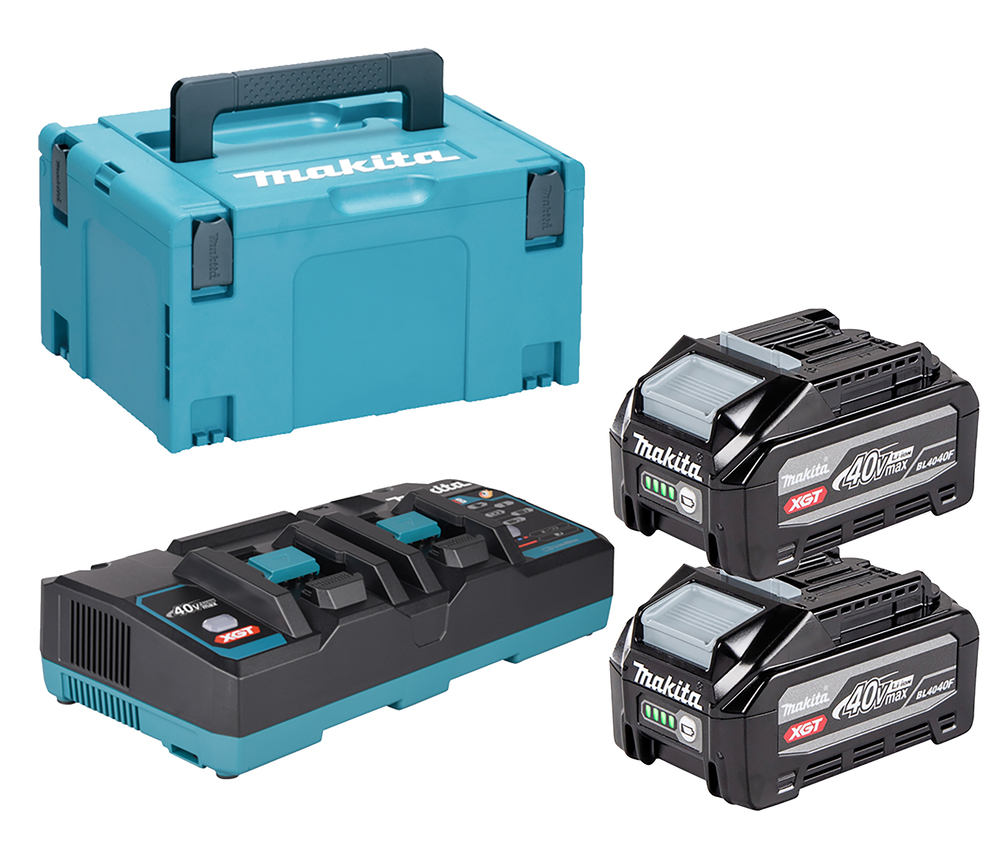 Akude ja laadija komplekt XGT (BL4040F x 2+ DC40RB + Makpac kast No.3) – Makita