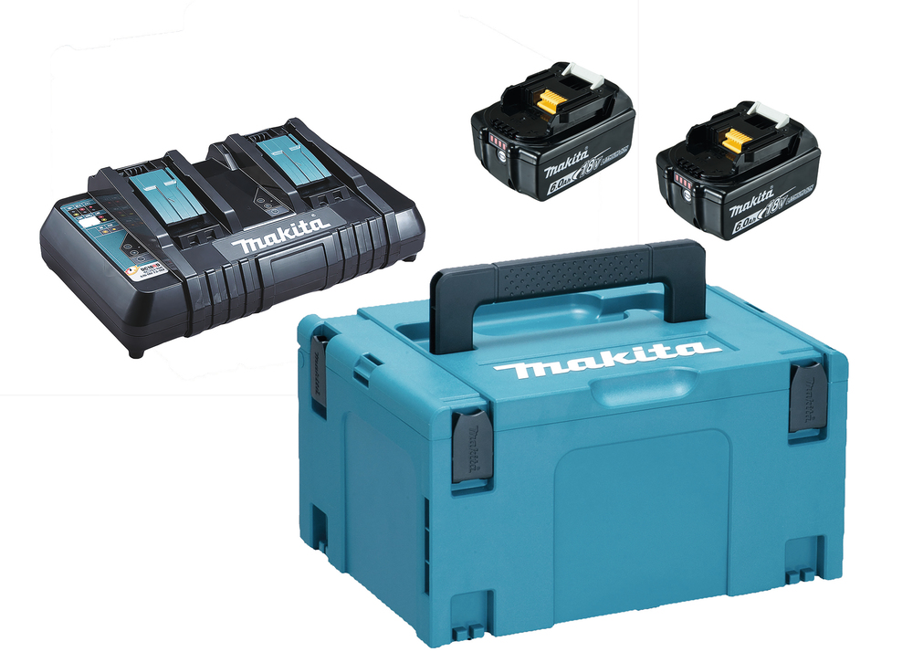 Akude ja laadija komplekt18V, 2XBL1860B, DC18RD, MAKPAC – Makita
