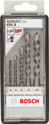 5-osaline betoonipuuride komplekt Robust Line CYL-3, 4–10 mm Bosch Professional – Bosch Professional