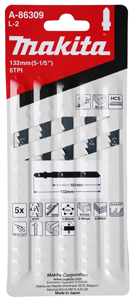 Tikksaeterad L-2 101mm HCS 5tk. puit 5-90mm, plp 5-90mm, PVC 5-90mm, kiire lõige – Makita
