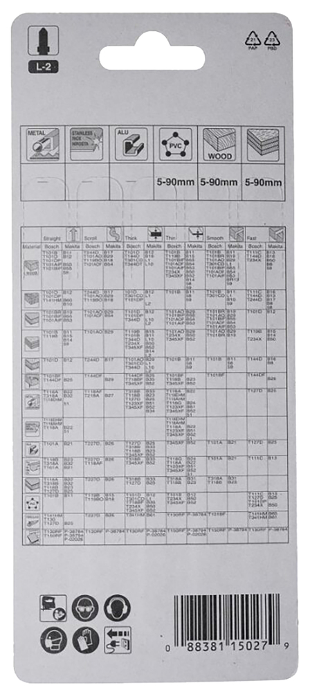 Tikksaeterad L-2 101mm HCS 5tk. puit 5-90mm, plp 5-90mm, PVC 5-90mm, kiire lõige – Makita