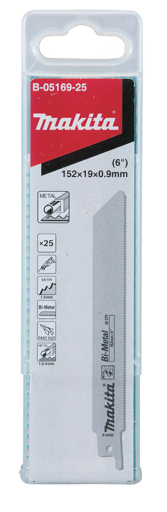 Univ.saeterad BiM 152x0,9mm (18tpi), 25tk. painduv, met. 1,5-4mm, metall torud <100mm – Makita