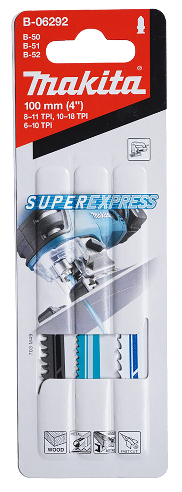 Tikksaeterade kmpl. super express 3-osaline (B-50; B-51; B-52), kiire lõige – Makita