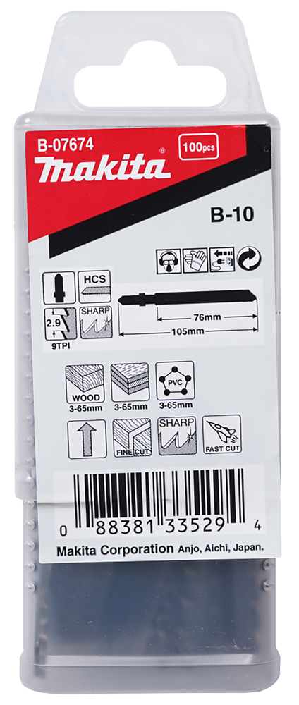 Tikksaeterad B-10 (T101B) 76mm HCS 100tk. puit 3-65mm, plp 3-65mm, PVC 3-65mm, puhas lõige, kiire lõige – Makita