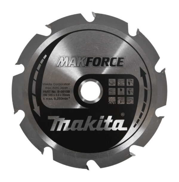 T.C.T hammastega saeketas puidu lõikamiseks 165X2X20mm 20° T10 MAKFORCE – Makita