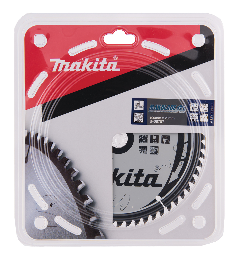T.C.T hammastega saeketas puidu lõikamiseks 190X2X20mm 5° T60 MAKBLADE PLUS – Makita