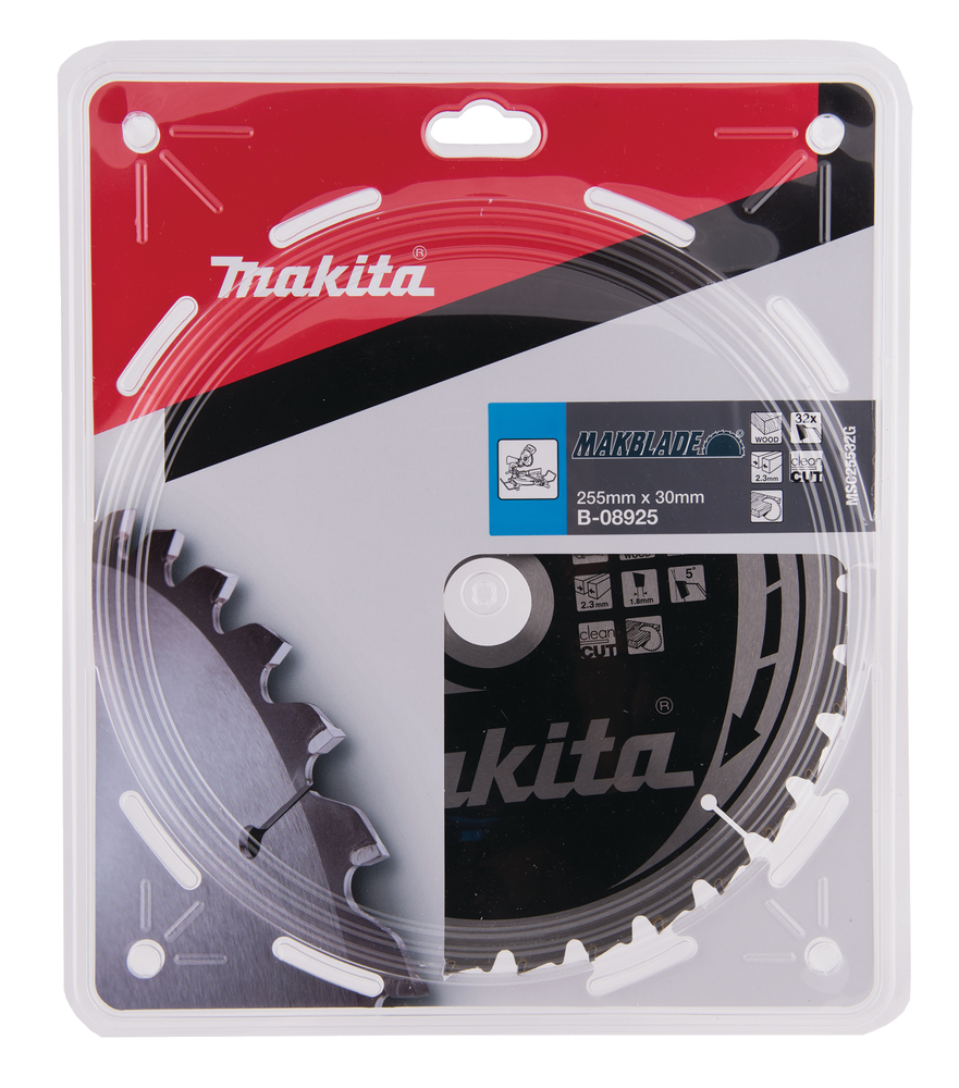 T.C.T hammastega saeketas puidu lõikamiseks 255X2.3X30mm 5° T32 MAKBLADE – Makita
