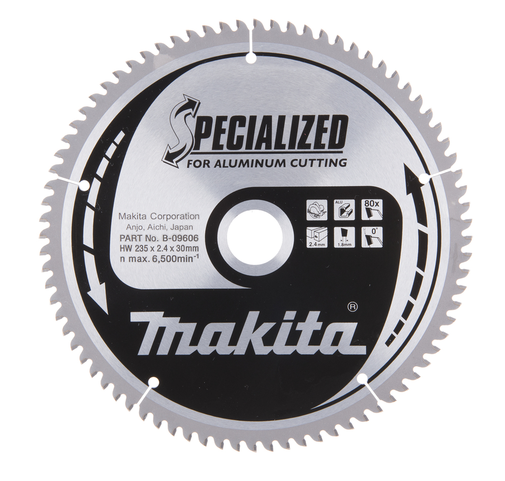 T.C.T hammastega saeketas alumiiniumi lõikamiseks 235X2.4X30mm 0° T80 SPECIALIZED – Makita