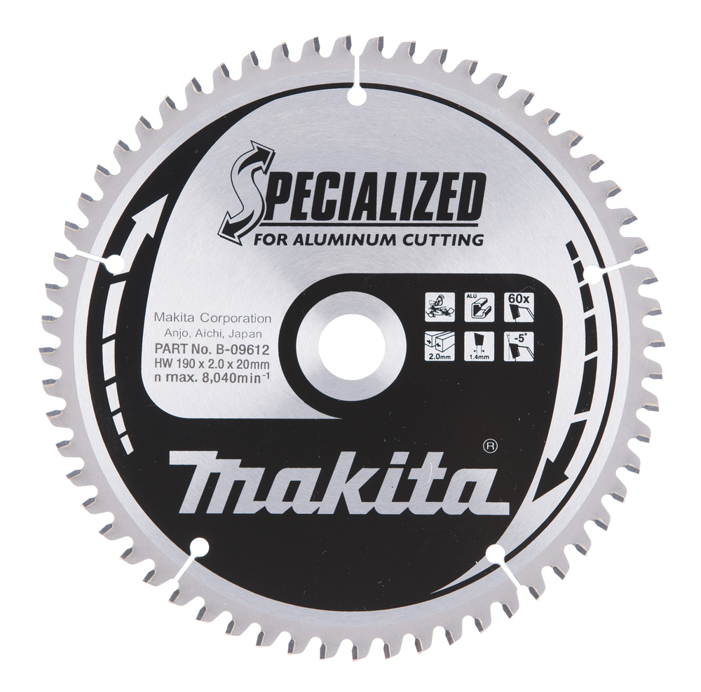 T.C.T hammastega saeketas alumiiniumi lõikamiseks 190X2X20mm -5° T60 SPECIALIZED – Makita
