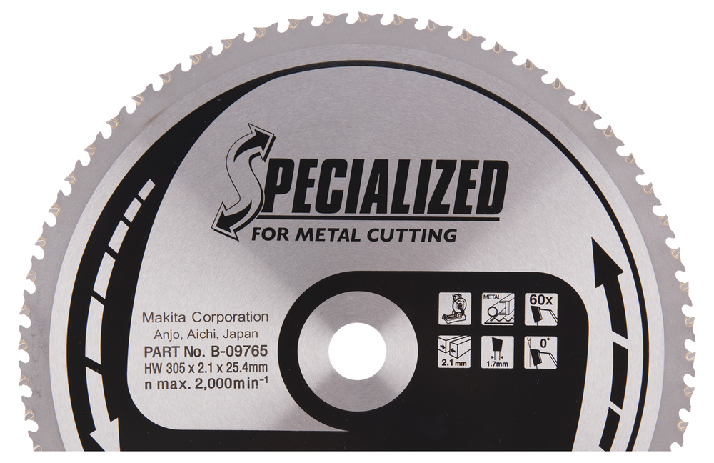 T.C.T hammastega saeketas metalli lõikamiseks 305X2.1X25.4mm 0° T60 SPECIALIZED – Makita