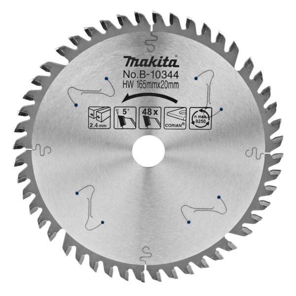T.C.T hammastega saeketas 165X2.4X20mm 5° T48 SPECIALIZED, sukeldussaagidele – Makita
