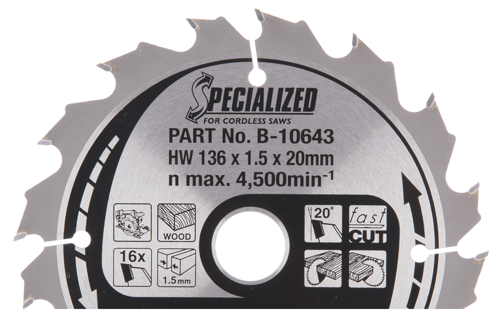 T.C.T hammastega saeketas puidu lõikamiseks 136X1.5X20mm 20° T16 SPECIALIZED saeketas akusaagidele – Makita