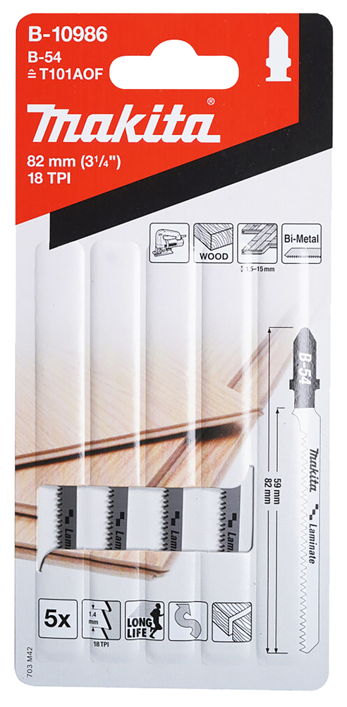 Tikksaeterad B-54 BiM 5tk. laminaat 1,5-15mm, kujundlõige (T101AOF) – Makita