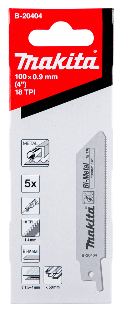 UNIV.SAETERA BiM 100x0,9mm (18tpi), 5tk, metall 1,5-4mm, METALL TORUD <50mm – Makita