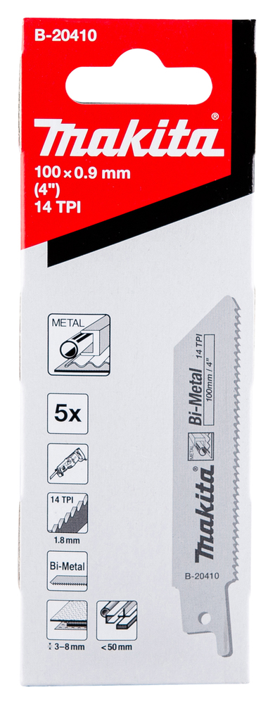 UNIV.SAETERA BiM 100x0,9mm (14tpi), 5tk, metall 3-8mm – Makita