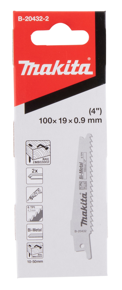 Univ.saetera BiM 100x0,9mm (6tpi), 2tk, naeltega puit – Makita