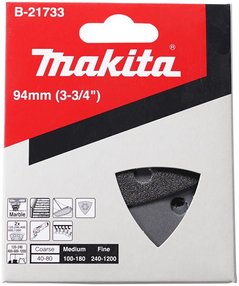 Lihvpaber delta K120, 240, 400, 600, 1200, kõiki 2 tk. – Makita