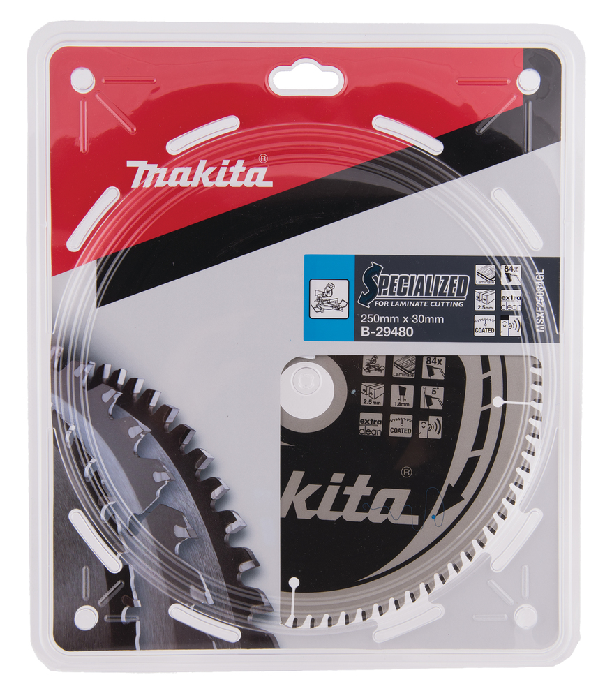 T.C.T hammastega saeketas MDF-i/laminaadi-I lõikamiseks 250X2.5X30mm 5° T84 SPECIALIZED saeketas laminaadi lõikamiseks – Makita