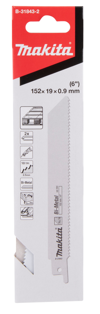 Univ.saetera BIM 152x0,9mm (10tpi), 2tk. puit, met. (universaalne) naeltega puit, kaubaalused, alu 3-12mm – Makita