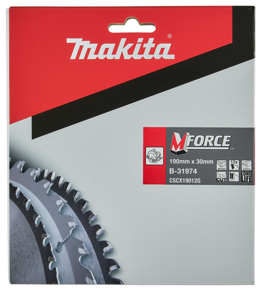 T.C.T hammastega saeketas puidu lõikamiseks 190X2X30mm 15° T12 M-FORCE – Makita