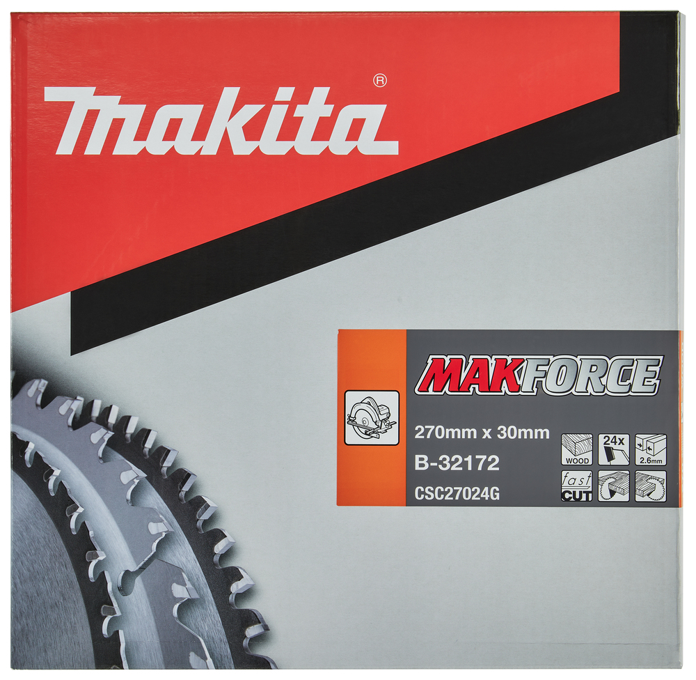 T.C.T hammastega saeketas puidu lõikamiseks 270X2.6X30mm 20° T24 MAKFORCE saeketas kaasaskantavatele saagidele – Makita